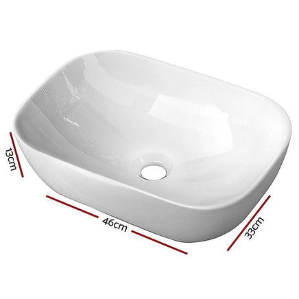 Ceramic Bathroom Basin Vanity Sink Oval Above Counter Top Mount Bowl Kings Warehouse 