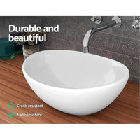 Ceramic Bathroom Basin Vanity Sink Oval Above Counter Top Mount Bowl Kings Warehouse 