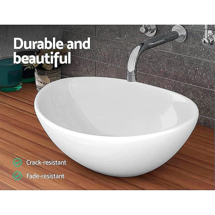 Ceramic Bathroom Basin Vanity Sink Oval Above Counter Top Mount Bowl Kings Warehouse 