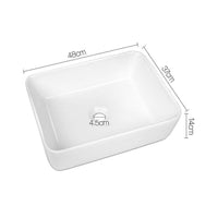 Ceramic Bathroom Basin Vanity Sink Square Above Counter Top Mount Bowl Kings Warehouse 