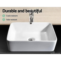 Ceramic Bathroom Basin Vanity Sink Square Above Counter Top Mount Bowl Kings Warehouse 