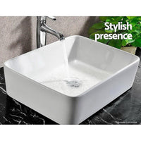 Ceramic Bathroom Basin Vanity Sink Square Above Counter Top Mount Bowl Kings Warehouse 