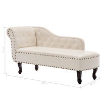 Chaise Longue Cream White Faux Leather Kings Warehouse 