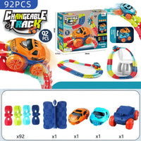 Changeable Track In The Dark Track with LED Light-Up Race Car Flexible Track Toy 184 Kings Warehouse 