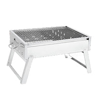 Charcoal BBQ Grill Stainless Steel Portable Outdoor Steel Rack Roaster Smoker Kings Warehouse 