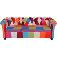 Chesterfield Sofa 3-Seater Fabric Kings Warehouse 