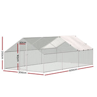 Chicken Coop Cage Run Rabbit Hutch Large Walk In Hen Enclosure Cover 3x6m coops & hutches Kings Warehouse 