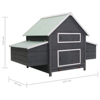 Chicken Coop Grey 157x97x110 cm Wood Kings Warehouse 