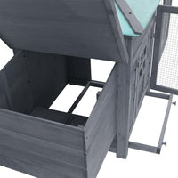 Chicken Coop with Nest Box Grey 193x68x104 cm Solid Firwood Kings Warehouse 