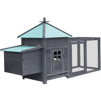 Chicken Coop with Nest Box Grey 193x68x104 cm Solid Firwood Kings Warehouse 
