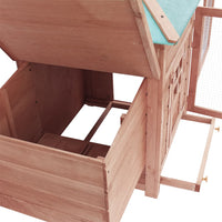 Chicken Coop with Nest Box Mocha 193x68x104 cm Solid Firwood Kings Warehouse 