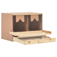 Chicken Laying Nest 2 Compartments 63x40x45 cm Solid Pine Wood Coops & Hutches Supplies Kings Warehouse 