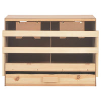 Chicken Laying Nest 2 Compartments 63x40x45 cm Solid Pine Wood Coops & Hutches Supplies Kings Warehouse 