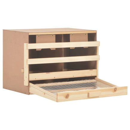 Chicken Laying Nest 2 Compartments 63x40x45 cm Solid Pine Wood Coops & Hutches Supplies Kings Warehouse 