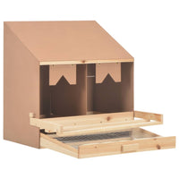 Chicken Laying Nest 2 Compartments 63x40x65 cm Solid Pine Wood Coops & Hutches Supplies Kings Warehouse 