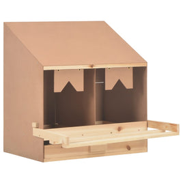 Chicken Laying Nest 2 Compartments 63x40x65 cm Solid Pine Wood Coops & Hutches Supplies Kings Warehouse