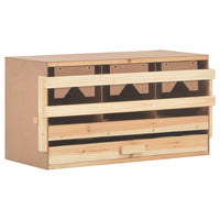 Chicken Laying Nest 3 Compartments 72x33x38 cm Solid Pine Wood Coops & Hutches Supplies Kings Warehouse 