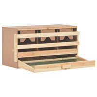 Chicken Laying Nest 3 Compartments 72x33x38 cm Solid Pine Wood Coops & Hutches Supplies Kings Warehouse 