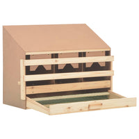 Chicken Laying Nest 3 Compartments 72x33x54 cm Solid Pine Wood Coops & Hutches Supplies Kings Warehouse 