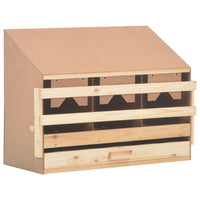 Chicken Laying Nest 3 Compartments 72x33x54 cm Solid Pine Wood Coops & Hutches Supplies Kings Warehouse 