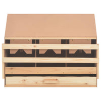 Chicken Laying Nest 3 Compartments 72x33x54 cm Solid Pine Wood Coops & Hutches Supplies Kings Warehouse 