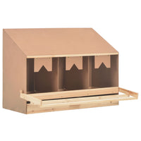 Chicken Laying Nest 3 Compartments 93x40x65 cm Solid Pine Wood Coops & Hutches Supplies Kings Warehouse 