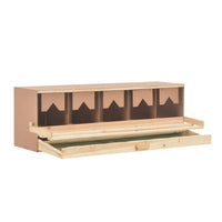 Chicken Laying Nest 5 Compartments 117x33x38 cm Solid Pine Wood Coops & Hutches Supplies Kings Warehouse 