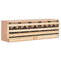 Chicken Laying Nest 5 Compartments 117x33x38 cm Solid Pine Wood Coops & Hutches Supplies Kings Warehouse 