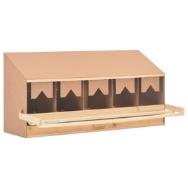 Chicken Laying Nest 5 Compartments 117x33x54 cm Solid Pine Wood Coops & Hutches Supplies Kings Warehouse 