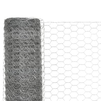 Chicken Wire Fence Galvanised Steel 25x1.5 m Silver Kings Warehouse 