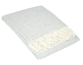 Chiswick Throw - Merino Wool/Cashmere - Light Grey Kings Warehouse 