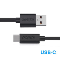 CHOETECH AC0004 USB-A to USB-C Charge & Sync Cable 3M Black Kings Warehouse 