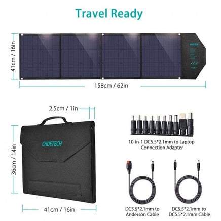 CHOETECH SC007 Solar Panel Portable Charger 80W 18V with USB-C PD 30W Kings Warehouse 