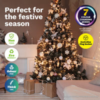Christmas By Sas 90cm Fibre Optic/LED Christmas Tree 90 Tips Multicolour Star & Ornaments KingsWarehouse 