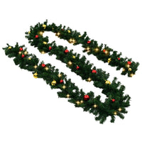 Christmas Garland Decorated with Baubles and LED Lights 10 m Kings Warehouse 