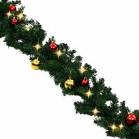 Christmas Garland Decorated with Baubles and LED Lights 10 m Kings Warehouse 