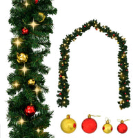 Christmas Garland Decorated with Baubles and LED Lights 5 m Kings Warehouse 