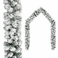 Christmas Garland with Flocked Snow Green 10 m PVC Kings Warehouse 