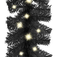 Christmas Garland with LED Lights 10 m Black Kings Warehouse 