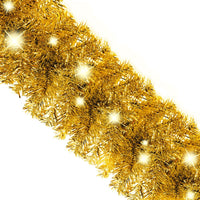 Christmas Garland with LED Lights 10 m Gold Kings Warehouse 
