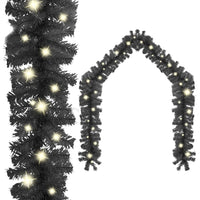 Christmas Garland with LED Lights 20 m Black Kings Warehouse 