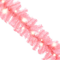 Christmas Garland with LED Lights 20 m Pink Kings Warehouse 