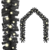 Christmas Garland with LED Lights 5 m Black Kings Warehouse 
