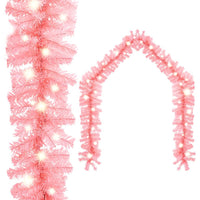 Christmas Garland with LED Lights 5 m Pink Kings Warehouse 