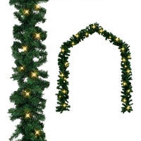 Christmas Garland with LED Lights Green 10 m PVC Kings Warehouse 