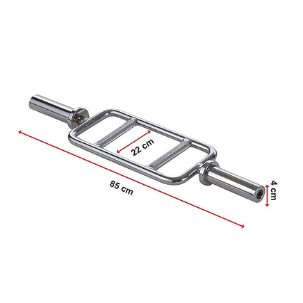 Chrome Olympic Tricep Bar Barbell Heavy Duty with Spring Collars Kings Warehouse 