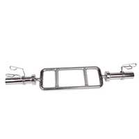 Chrome Olympic Tricep Bar Barbell Heavy Duty with Spring Collars Kings Warehouse 
