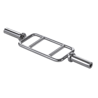 Chrome Olympic Tricep Bar Barbell Heavy Duty with Spring Collars Kings Warehouse 