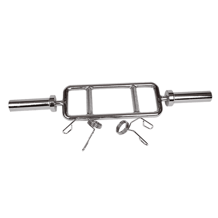 Chrome Olympic Tricep Bar Barbell Heavy Duty with Spring Collars Kings Warehouse 