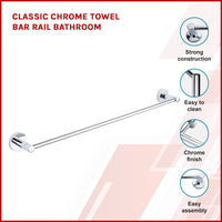 Classic Chrome Towel Bar Rail Bathroom Kings Warehouse 